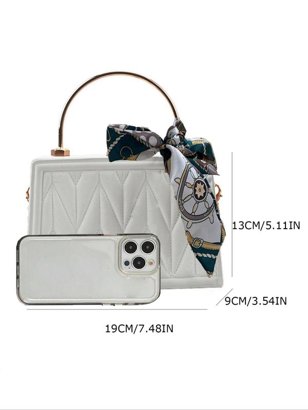 Women's Elegant Bowknot Decorated Handbag, Fashionable PU Leather Crossbody Bag for Daily Used, Casual Trendy Versatile High-quality Daily Commuting Bag