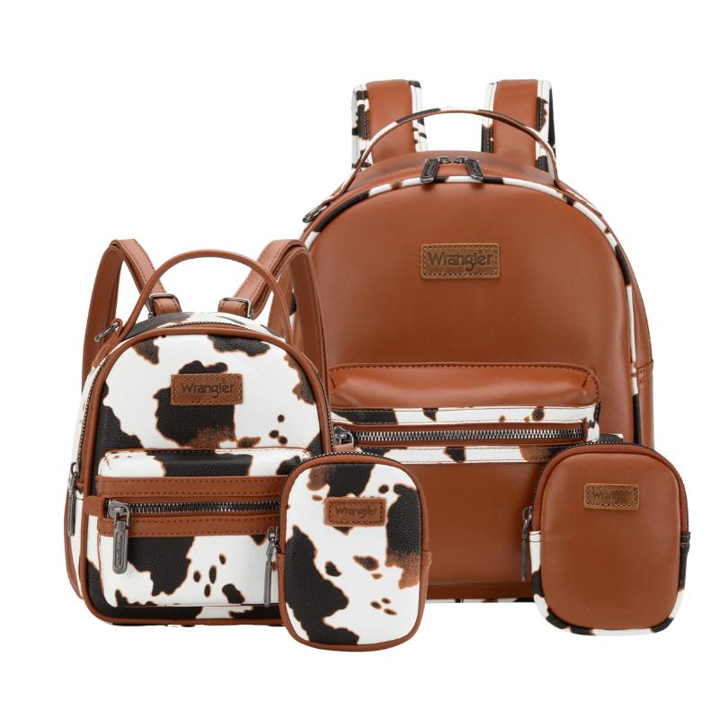 Wrangler Moo Moo Cow Print 2 Backpack Set