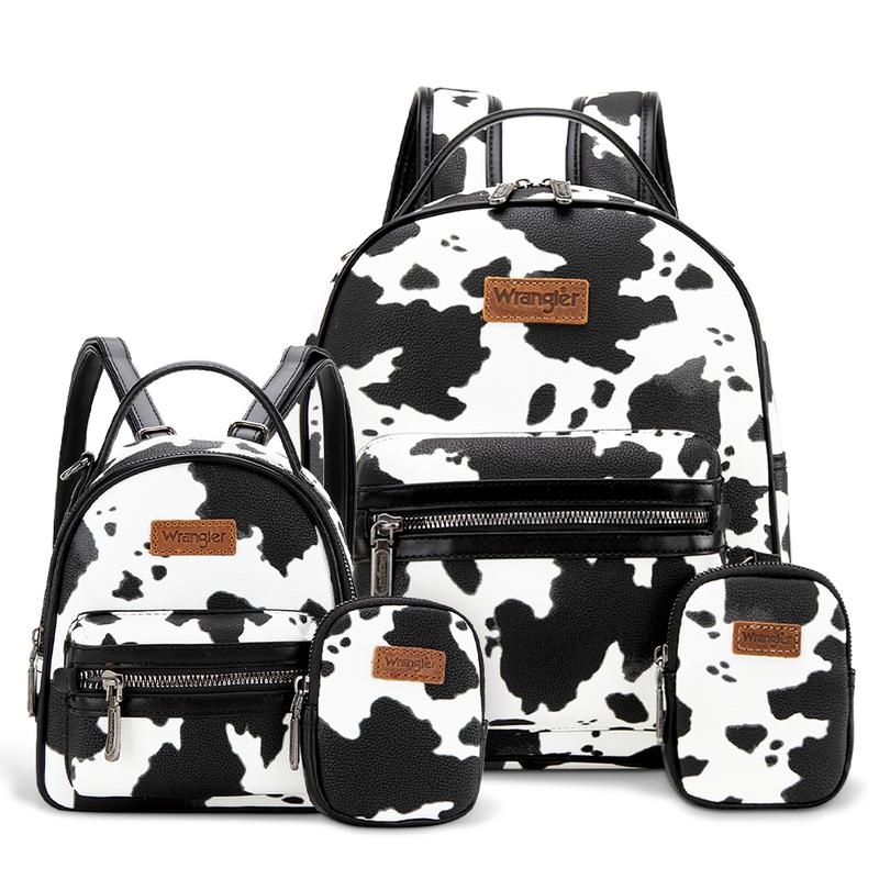 Wrangler Moo Moo Cow Print 2 Backpack Set