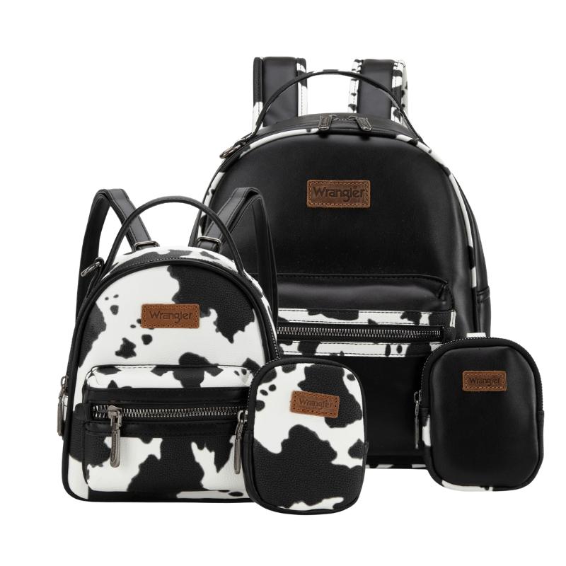 Wrangler Moo Moo Cow Print 2 Backpack Set