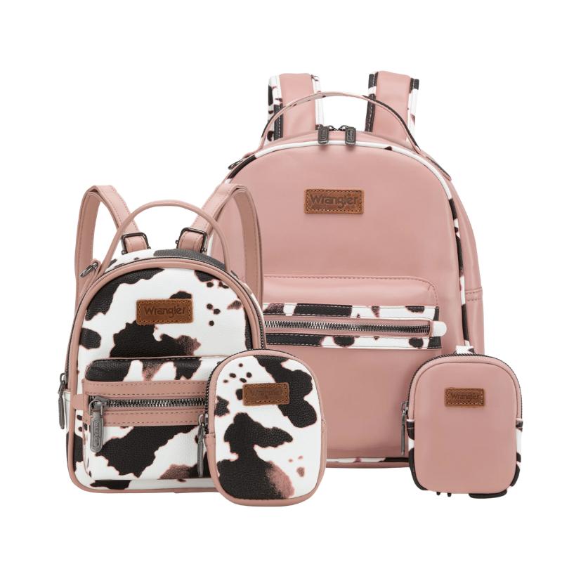 Wrangler Moo Moo Cow Print 2 Backpack Set