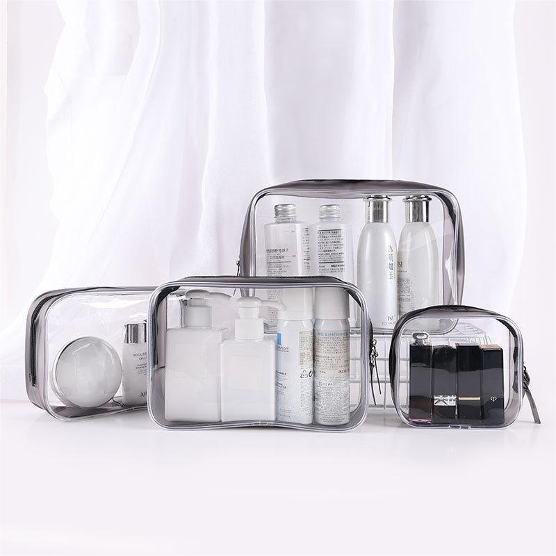 Clear Makeup Bag Set, 4 Counts Large Capacity Cosmetic Storage Bag, Portable Zipper Makeup Organizer, Travel Toiletry Bag, Cosmetic Storage Bag