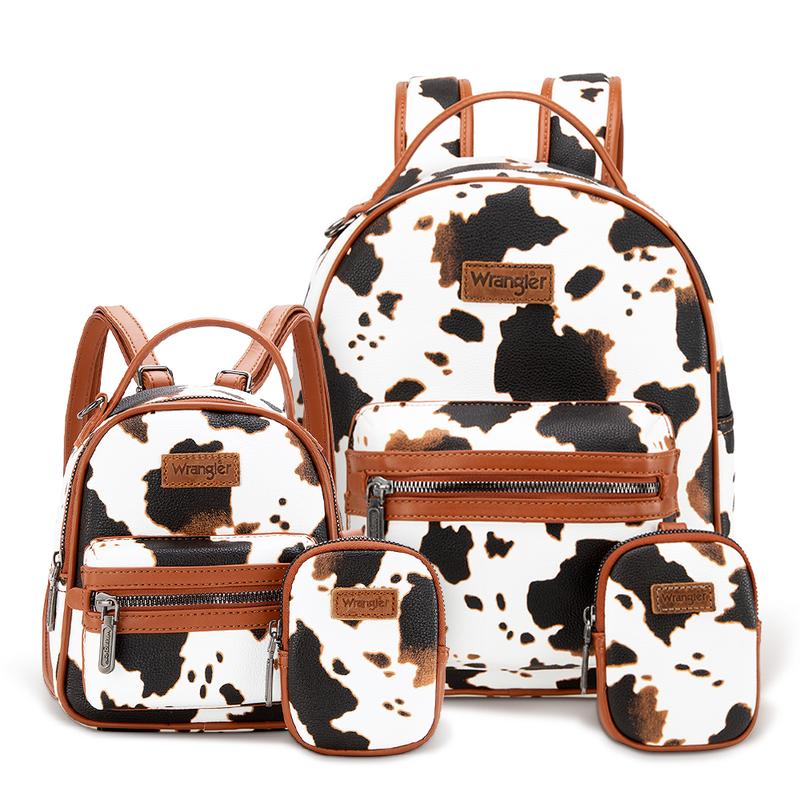 Wrangler Moo Moo Cow Print 2 Backpack Set