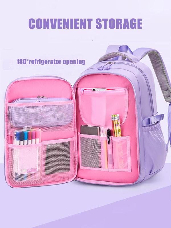 Casual Large Capacity Backpack, Fashionable Backpack with Zipper, Versatile School Backpack for Women & Girls Back To School for Fall Outfits & Fall Freshness