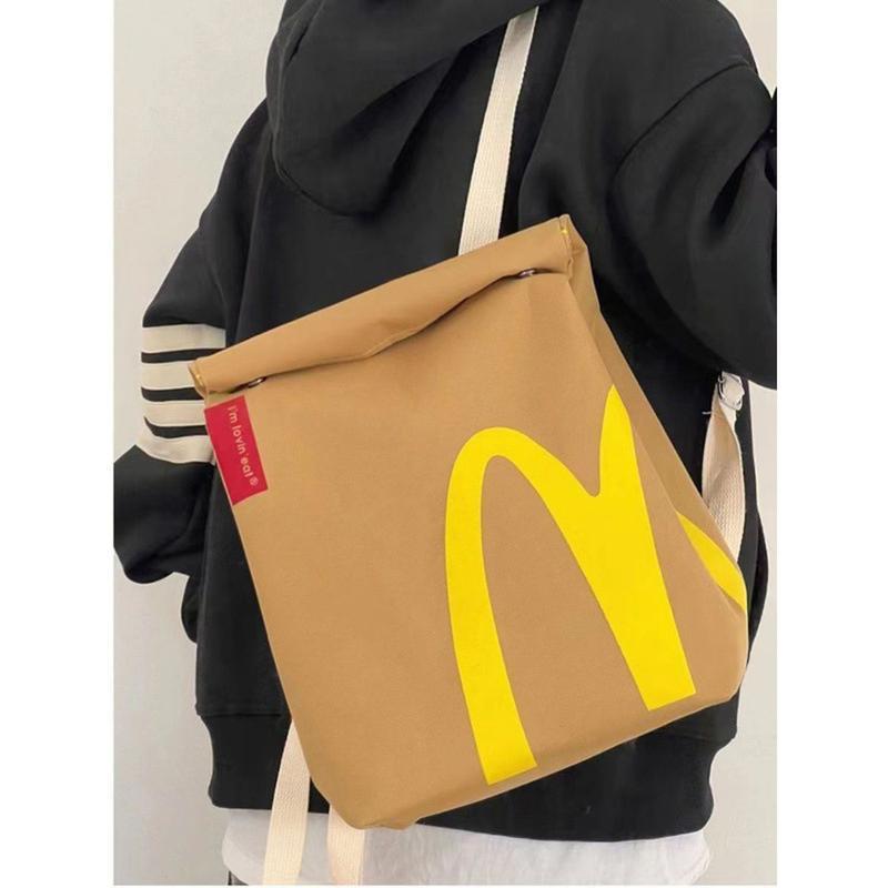 Classic Funny Retro Canvas Backpack Creative Imitate Paper Large Capacity Backpack Casual Notebook Bag