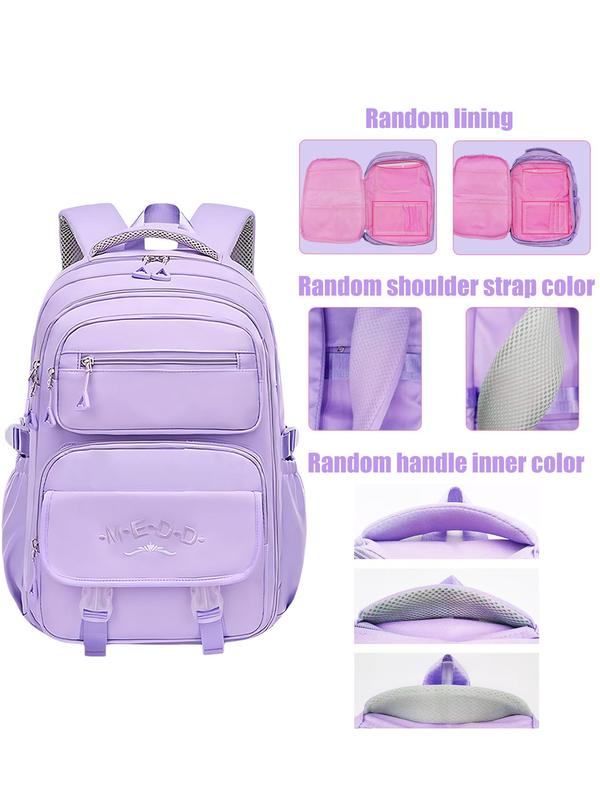 Casual Large Capacity Backpack, Fashionable Backpack with Zipper, Versatile School Backpack for Women & Girls Back To School for Fall Outfits & Fall Freshness