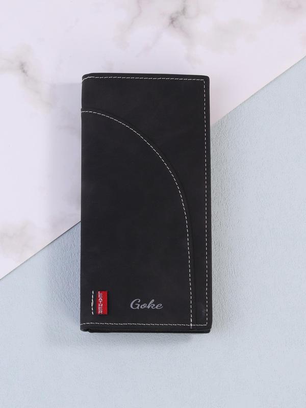 Men's Letter Design Long Wallet, Casual Business Card Holder for Men, Casual Trendy Versatile High-quality Daily Wallet for Birthday Gift