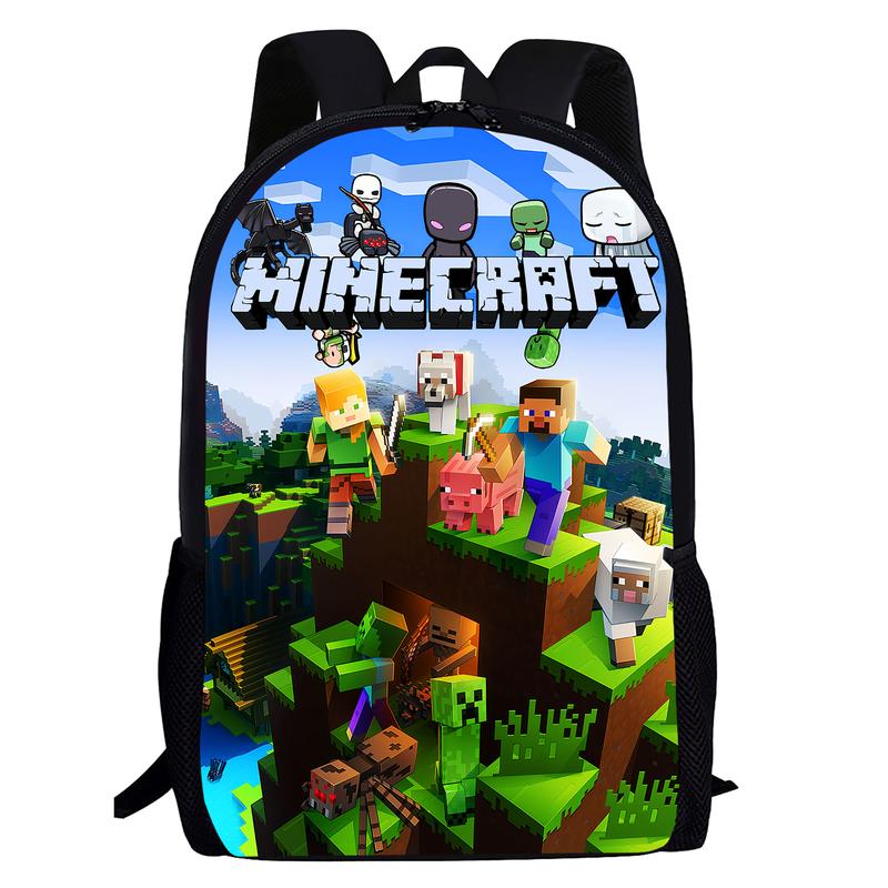 Fashion Cartoon Backpack 17IN Minecraft Lightweight Casual Daypack