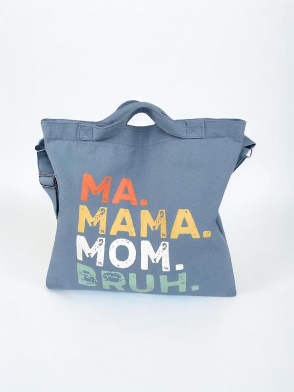 Fashion Letter Print Tote Bag for Beach Holiday Vacation, 2024 Summer Casual Large Capacity Shoulder Bag for Women & Girls, Trendy Versatile High-quality Daily Commuting Bag, Girl Fashionable Shopping Bag