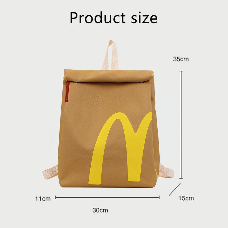 Classic Funny Retro Canvas Backpack Creative Imitate Paper Large Capacity Backpack Casual Notebook Bag