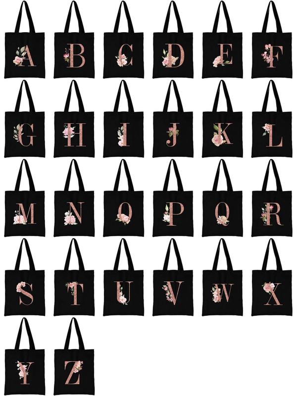 Fashion Letter Pattern Tote Bag, Fall Outfits, Fall Freshness, Large Capacity Shopping Bag for Women & Girls, Casual Versatile Shoulder Bag for Daily Use