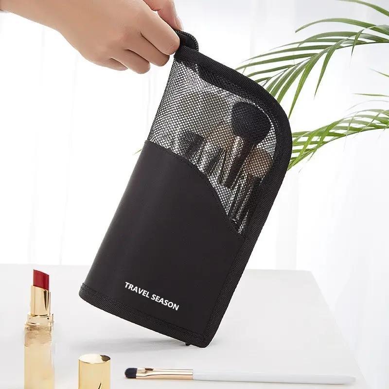 Standing Makeup Brush Storage Bag, 1 Count Large Capacity Makeup Brush Holder, Portable Makeup Brush Organizer, Makeup Tool Storage Bag [ without Makeup Brush]