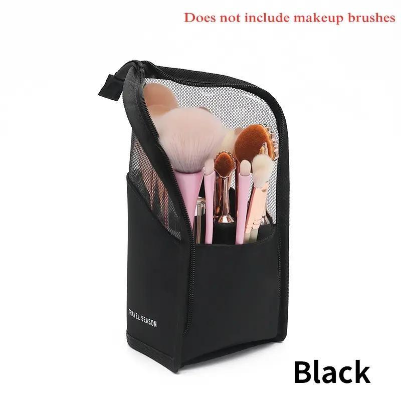 Standing Makeup Brush Storage Bag, 1 Count Large Capacity Makeup Brush Holder, Portable Makeup Brush Organizer, Makeup Tool Storage Bag [ without Makeup Brush]