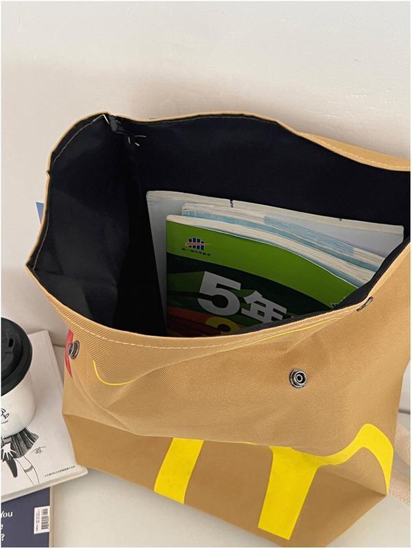 Classic Funny Retro Canvas Backpack Creative Imitate Paper Large Capacity Backpack Casual Notebook Bag