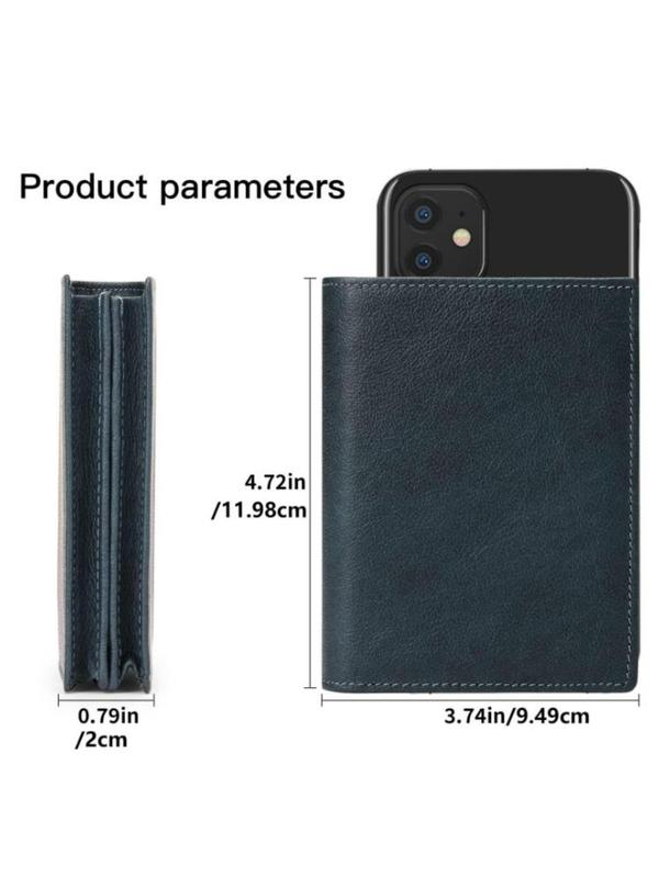 Men's Minimalist All-match Portable Plain Short Wallet, with Gift Box, Casual Business Multi Card Slots Bifold Wallet, Large Capacity Card Holder for Daily Used