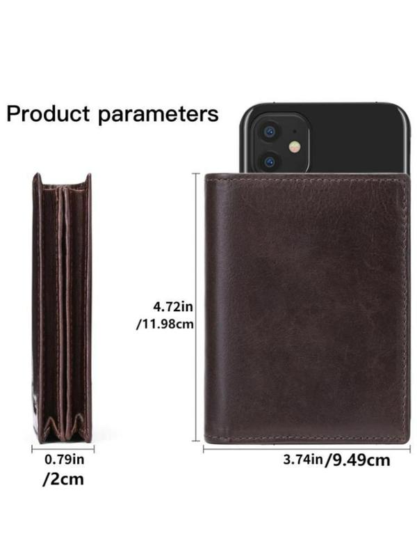 Men's Minimalist All-match Portable Plain Short Wallet, with Gift Box, Casual Business Multi Card Slots Bifold Wallet, Large Capacity Card Holder for Daily Used