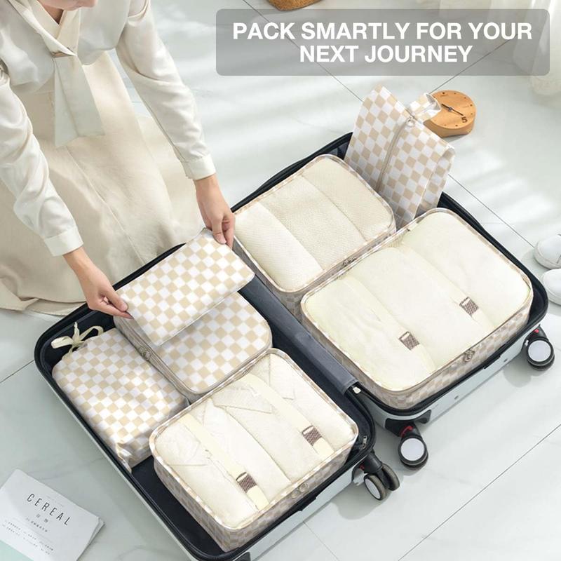 8 Piece Packing Cubes for Suitcases,Packing Cubes with Shoe Bag, Cosmetics Bag, Clothing Bag, Accessories Bags Packing Cubes for Travel Luggage Organizer Women Men