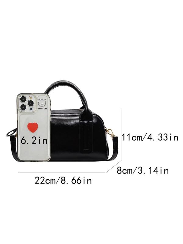 Women's Elegant Solid Color Handbag, Fashionable PU Leather Crossbody Bag for Daily Used, Casual Trendy Versatile High-quality Daily Commuting Bag