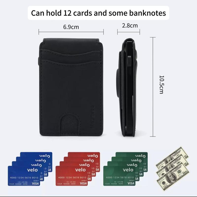 Men's Business Style Pu Leather Card Slots for AirTag RFID (Not Airtag) Blocking Wallet Men's RFID Blocking Business Card Holder