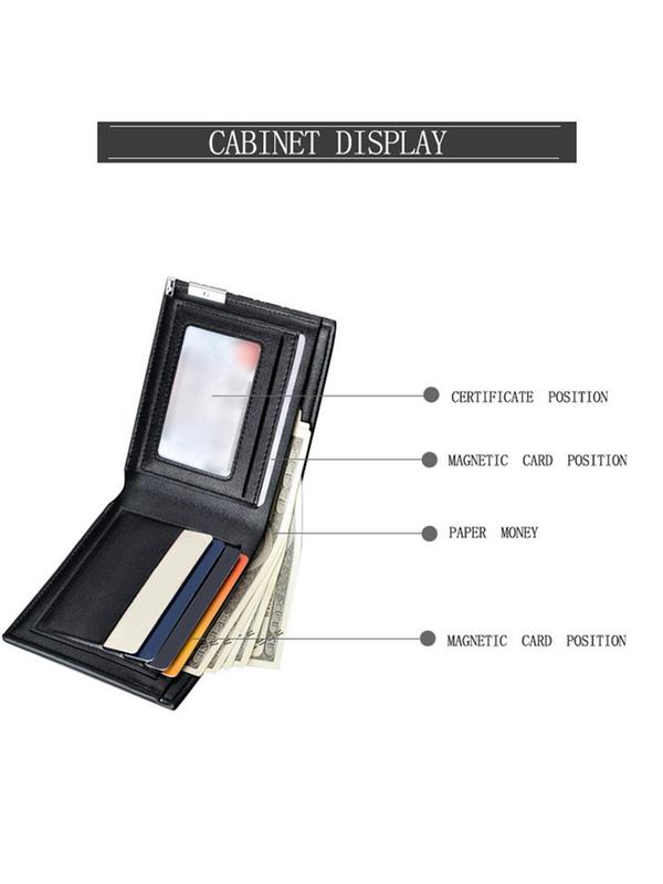 Men's Solid Color Multilayer Cardholder, Plain Casual Pu Leather Short Wallet, Suitable for Carrying Out, Birthday Gift