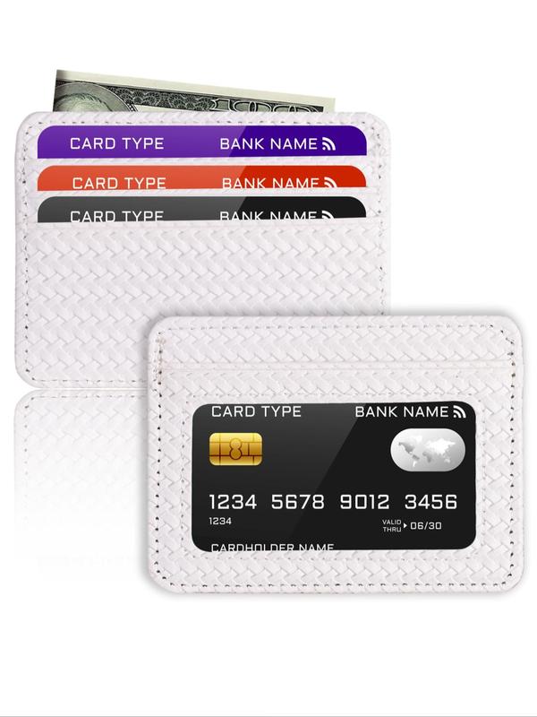 Minimalist Slim Credit Card Holder with Transparent Id Window,  Small Pu Short Wallet for Women Men, Casual Trendy Versatile Daily Used Card Holder