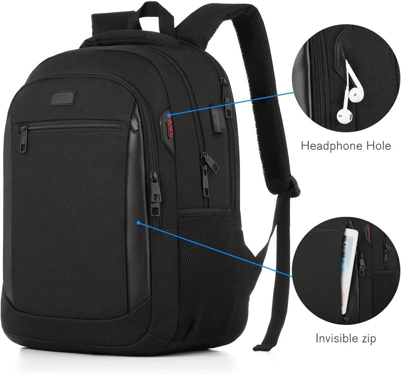 Laptop Backpack Travel, School Backpack with Usb  Port for Men Womens Boys Girls Water Resistant College School Bookbag Business Computer Backpack Fits 15.6 Inch Notebook Over 3 Years Old