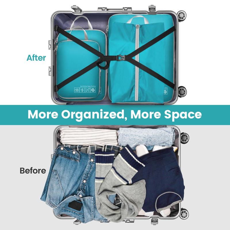 Lightweight Compression Packing Cubes Set for Travel - 5 Set Travel Bags Luggage Organizers Travel Essentials Compression Cubes for Carry on Suitcases
