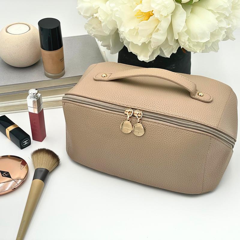 Large Capacity Travel Cosmetic Bag, Travel Makeup Bag with Mesh, Toiletry Bag for Women, Bridesmaid Gift, Makeup Organizer, Vegan Leather Waterproof