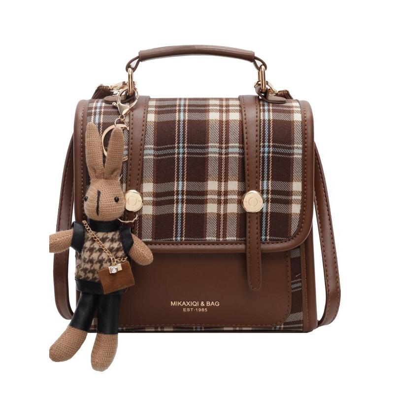 Korean Style Plaid Travel Backpack For Women 2024 New Fashion Fashion Out Shopping Hand Backpack Student School Bag