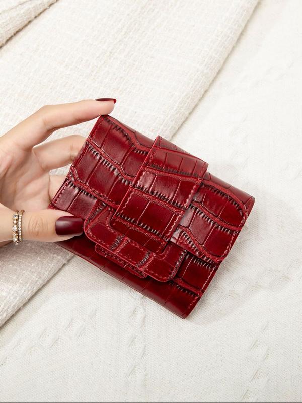 Women's Geometric Embossed Short Wallet, Fashionable Trifold Wallet for Daily Used, Casual Trendy Versatile High-quality Daily Wallet