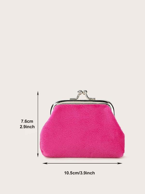 Women's Solid Color Coin Purse, Fashionable Portable Kiss Lock Buckle Coin Purse for Daily Use and Work, Casual Trendy Versatile High-quality Wallet