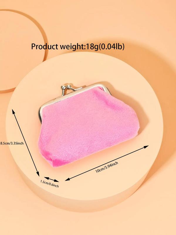 Women's Solid Color Coin Purse, Fashionable Portable Kiss Lock Buckle Coin Purse for Daily Use and Work, Casual Trendy Versatile High-quality Wallet