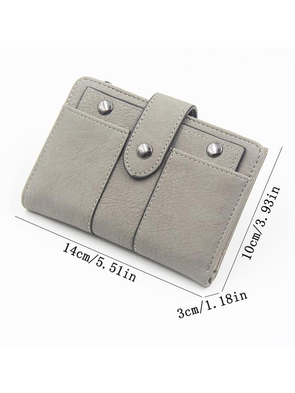 Women's Solid Color Zipper Short Wallet, Fashionable PU Leather Coin Purse for Daily Used, Casual Trendy Versatile High-quality Daily Wallet