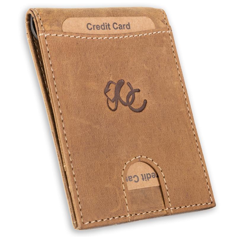Leather Money Clip Bifold Men's Minimalist high quality money clip leather wallet slim wallet Men's Minimalist
