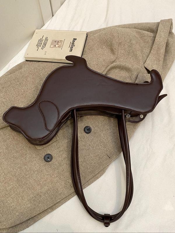 Cute Dachshund Shaped Handbag, Novelty Bag, Fashionable Zipper Shoulder Bag for Women, Casual Trendy Versatile High-quality Daily Commuting Bag