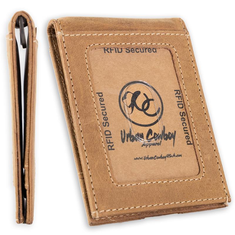 Leather Money Clip Bifold Men's Minimalist high quality money clip leather wallet slim wallet Men's Minimalist