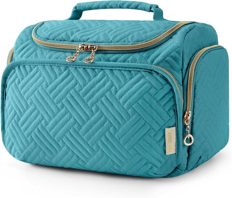 Travel Toiletry Bag, Large Wide-open Travel Bag for Toiletries, Makeup Cosmetic Travel Bag with Handle, Blue-Medium