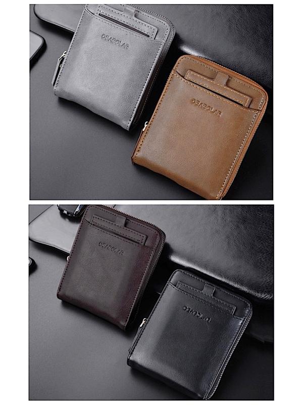 Mens RFID Blocking Leather Bifold Wallet Credit Card ID Holder Zip Around Purse