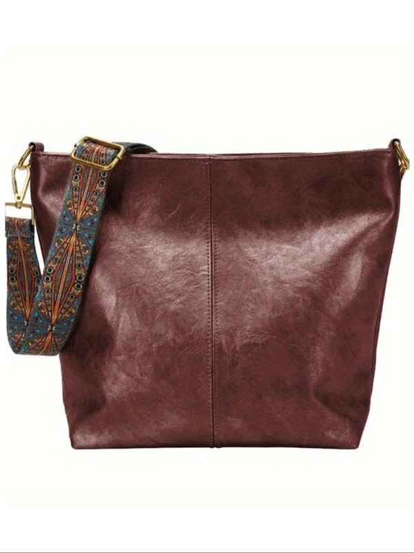 Women's Fashionable Pu Leather Crossbody Bag, Casual Versatile Ethnic Pattern Strap Shoulder Bag for Daily Used, Trendy High-quality Daily Commuting Bag, Girl Fashionable Bag