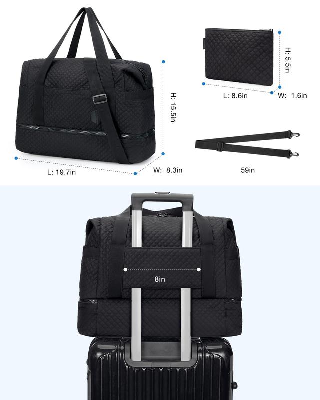 Weekender Bags for Women, BAGSMART Gym Bag with Yoga Mat, Travel Duffle Overnight Bag for Travel Essentials, Large Hospital Bag for Labor and Delivery