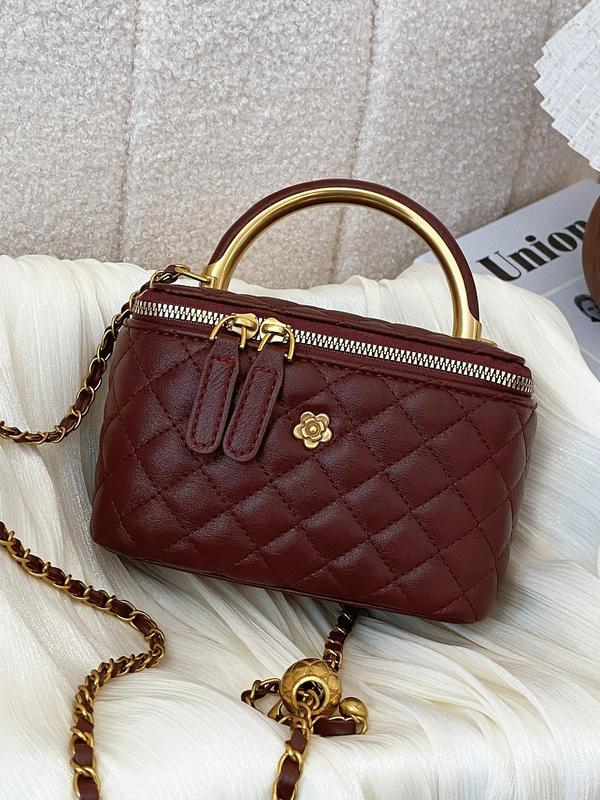 Women's Elegant Quilted Chain Strap Crossbody Bag, Fashionable Solid Color Shoulder Bag for Daily Used, Casual Trendy Versatile High-quality Daily Commuting Bag