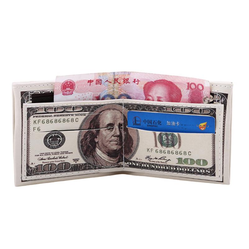 Men Money Canvas Wallets Credit ID Card Holder Bags Purses Currency Notes Pattern Insert Picture Cash Coin Dollars Euro Wallet