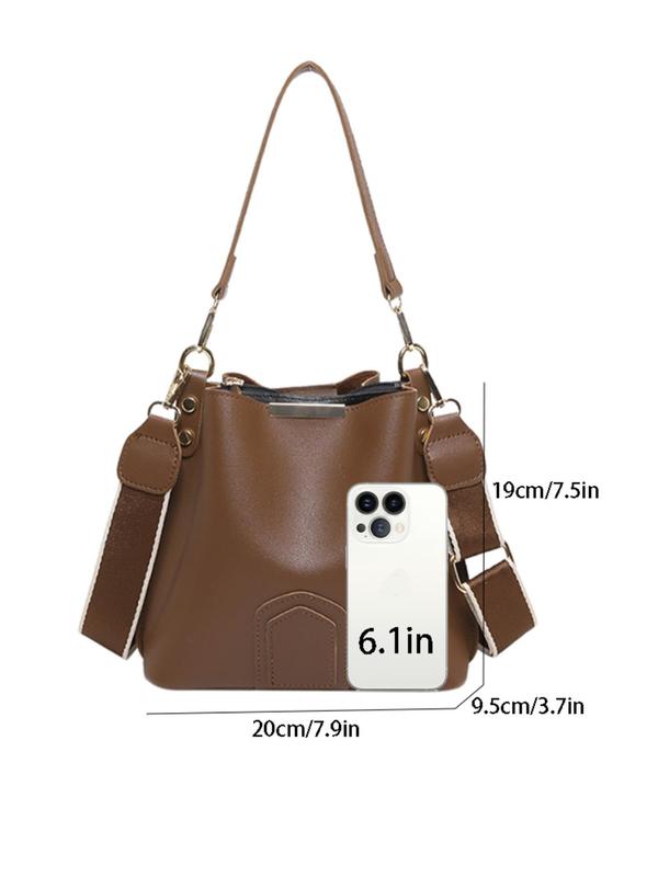 Women's Solid Color Shoulder Bag, Fashionable Versatile Crossbody Bag, Casual Versatile High-quality Daily Commuting Bag, Girl Shopping Bag