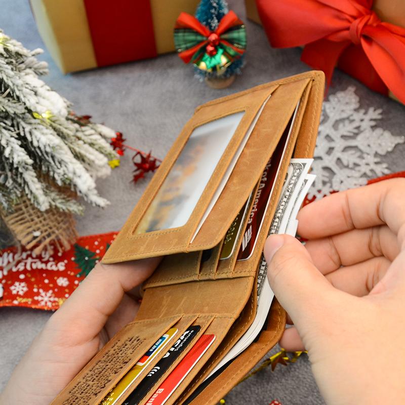Christmas 2024-Mom & Dad to Son Wallet-Engraved Wallet For Son-Leather Wallet-Mens Wallet-Christmas Gift-Birthday Gift-Gift For Son Cannot Be Customized card  holder RFID Blocking Bifold Wallet black lightweight durable classic