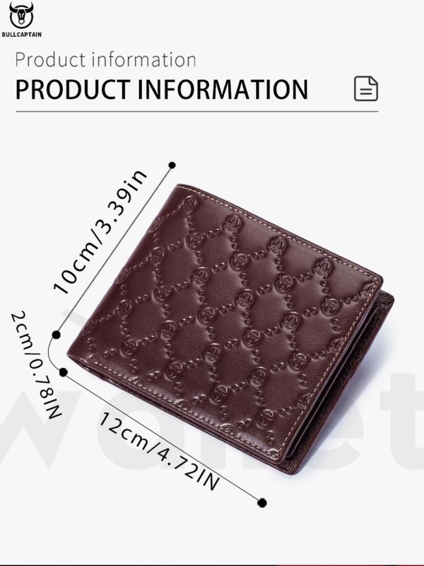 Men's Simple Plain Embossed Design Wallet,  2024 New Style Business Casual Bifold Wallet for Men, Casual Trendy Wallet for Work & Daily Use