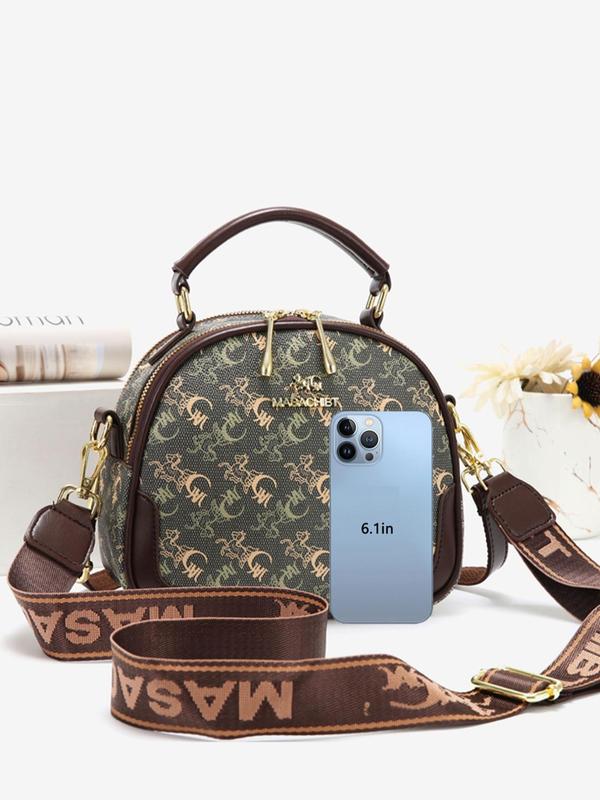 Fashion Letter & Horse Pattern Handbag & Wallet & Card Holder Set, Casual Versatile Crossbody Bag & Wallet Set for Women, Trendy All-match Bag Set for Daily Use