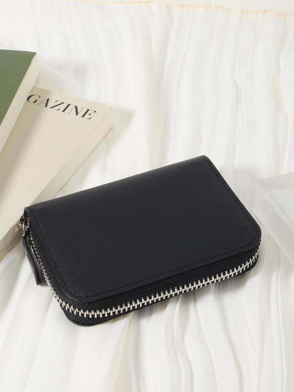 Women's  Solid Color Zipper Coin Purse, Simple Casual Multi-card Card Holder for Women & Girls, Stylish Wallet for Outdoors, Travel & Back to School