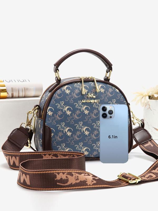 Fashion Letter & Horse Pattern Handbag & Wallet & Card Holder Set, Casual Versatile Crossbody Bag & Wallet Set for Women, Trendy All-match Bag Set for Daily Use