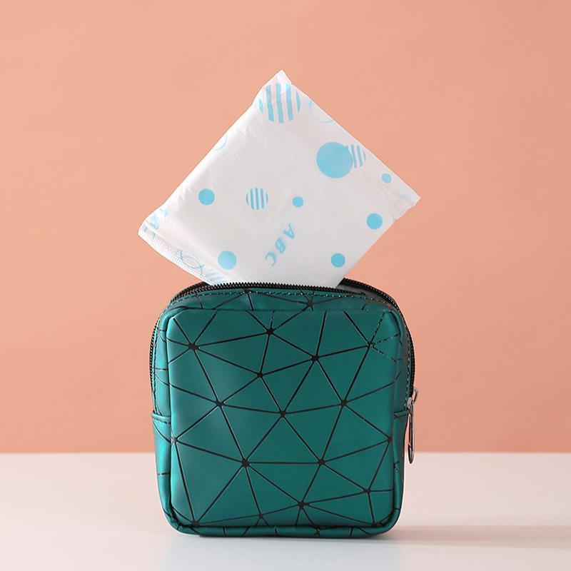Portable Sanitary Napkin Storage Bag, 1 Count Zipper Makeup Bag, Portable Storage Bag for Outdoor and Travel