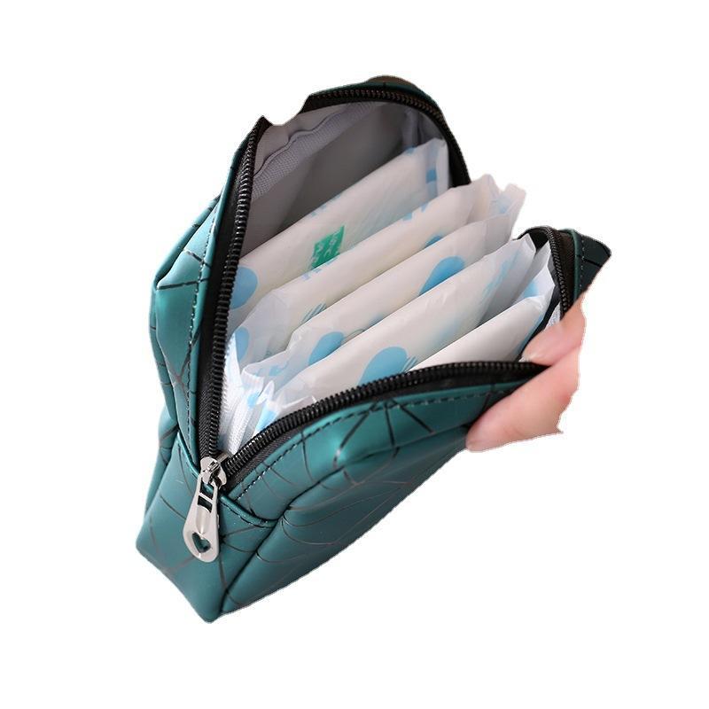 Portable Sanitary Napkin Storage Bag, 1 Count Zipper Makeup Bag, Portable Storage Bag for Outdoor and Travel